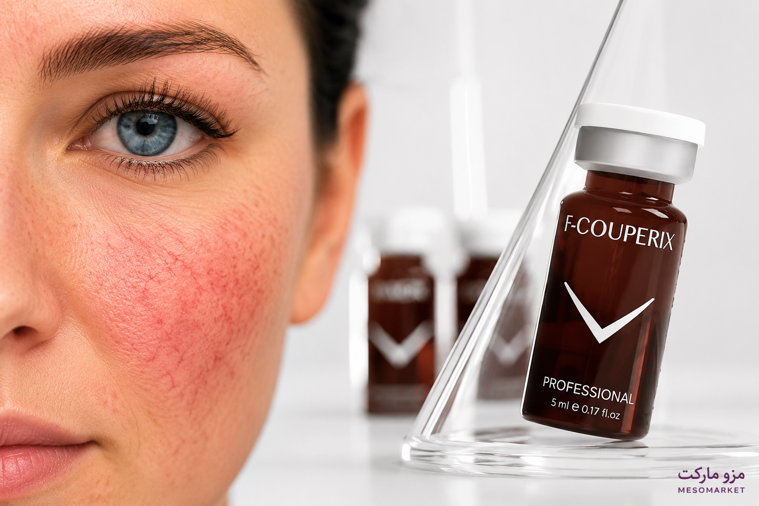 کوکتل مزوتراپی اف-کوپریکس فیوژن اصل اسپانیا F-COUPERIX | درمان قرمزی پوست، رزاسه و مویرگ‌های سطحی